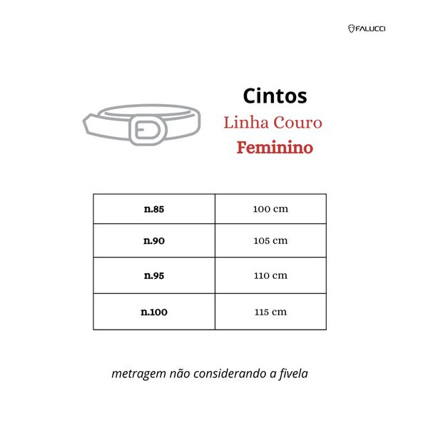 Cinto Feminino Médio em Couro